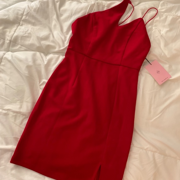 HELLO MOLLY SHOULD HAVE STAYED HOME DRESS RED SMALL - Picture 2 of 7